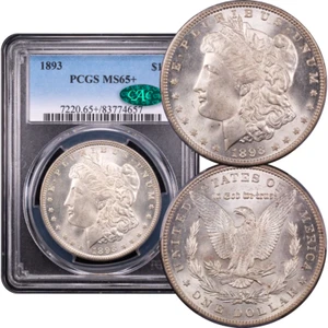 1893 Morgan Dollar $1 PCGS MS65+ CAC - Picture 1 of 5
