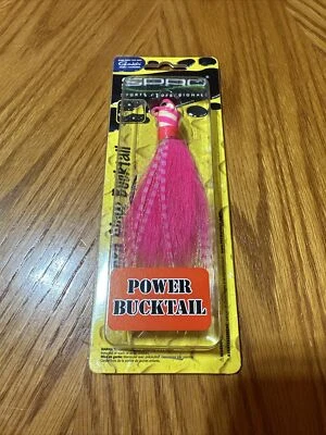 SPRO Power Bucktail 斑马发光疯狂粉红色夹具 1 1/2 盎司 SPBJZCP-1 1/2 — 第 1/2 张图片