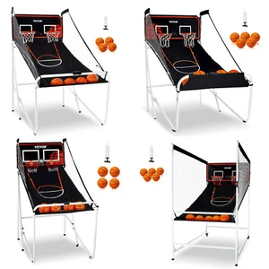 VEVOR Indoor Double Shot Basketball Arcade Game Iron Cage 2 Player 5/4 Balls - Picture 1 of 50
