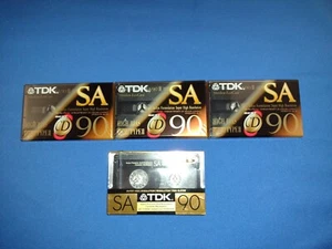 4 TDK SA 90 Blank Audio Cassette Tapes 90min High Bias Type II New Sealed - Picture 1 of 2