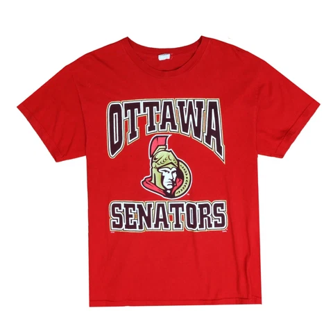 Vintage Ottawa Senators T-Shirt Size Large Red Y2K NHL Cover