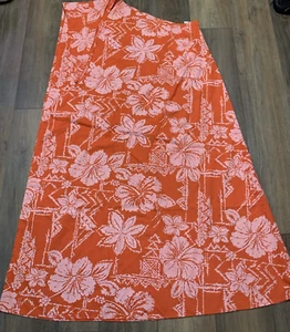 VTG Hilo Hawaiian Coral Hibiscus Print Beach Wrap Cover Up Sarong Dress - Picture 1 of 6