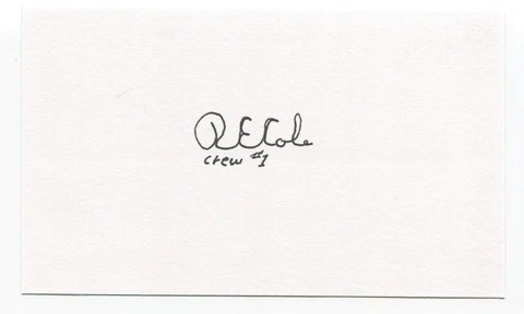 Richard E. Cole Signed 3x5 Index Card Autographed WWII Doolittle US Air Force Cover
