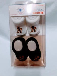 Oakland Athletics 3-6 Months Baby Booties 2 Pair MLB Official Licensed NEW - Picture 1 of 4