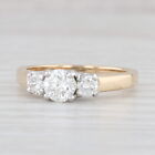 0.90ctw Round 3-stone Engagement Ring 14k Yellow Gold Size 6.75