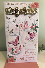 Wonderful Special Auntie birthday card traditional design Pop Out Butterflies.
