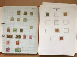 Large collection of French colonies stamps on old album pages. Used mint hinged - Picture 1 of 17
