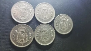 5 pesetas Spain 1975 (5 pcs) & 1999 Murcia (6 pc) - Picture 1 of 4