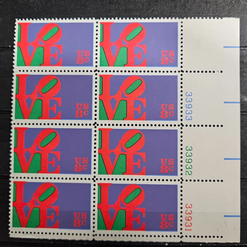 US Stamp Sc 1475, 8c Love, Plate Block, NH CV$1.00 (507925) - Image 1 of 1