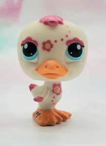 Littlest Pet Shop Authentic # 2167 Blythe weiß rosa Blumen Ente blaue Augen selten - Bild 1 von 4