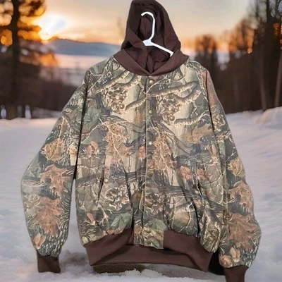 Cabela's Mossy Oak Break Up Infinity Camo Hooded Quilt Lined Jacket Medium - Image 1 of 4