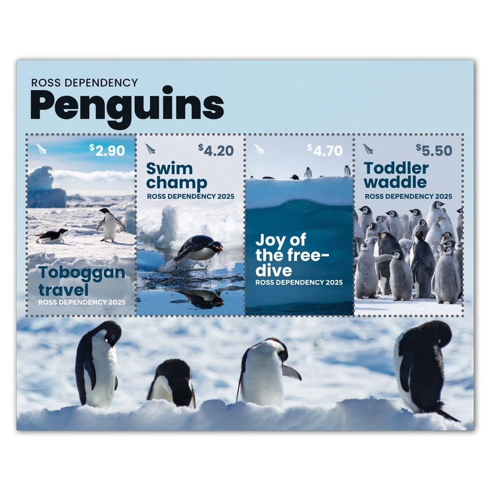 Hoja miniatura Ross Dependency 2025 Penguins como nueva MNH Foto 1 de 1