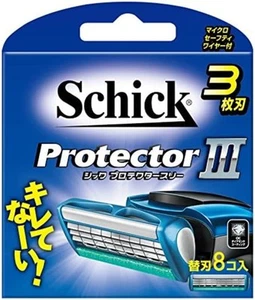 Schick Protector Three 3 Blade Blades 8 Pieces Free Ship w/Tracking# New Japan - Picture 1 of 3