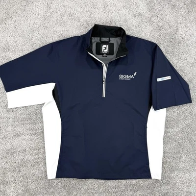 FootJoy DryJoy Hydrolite 雨衣男式 XL 高尔夫短袖半拉链风 — 第 1/4 张图片