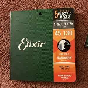 Elixir Strings 14202 Nanoweb Light Long Scale 5-String Electric Bass Strings - Picture 1 of 3