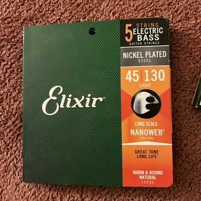 Elixir Strings 14202 Nanoweb Light Long Scale 5-String Electric Bass Strings - Image 1 of 3