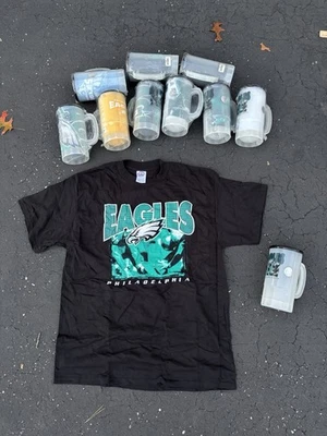 Lot of 10 Vintage Philadelphia Eagles NFL T-Shirts Men’ Large Deadstock - Image 1 of 4