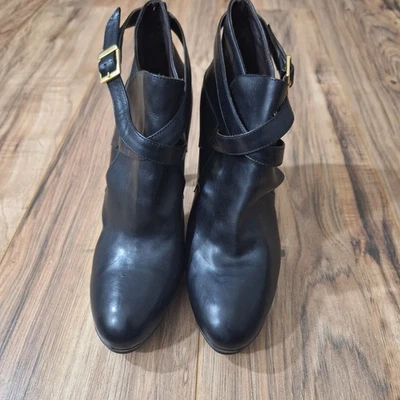 Maz Mara black Leather Buckle High Heel Booties EU 39/US 8 - Image 1 of 4