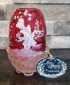 Fenton Edición Limitada #728 De 1500 Pintado a Mano Mary Gregory Luz de Hadas Roja - Imagen 1 de 9
