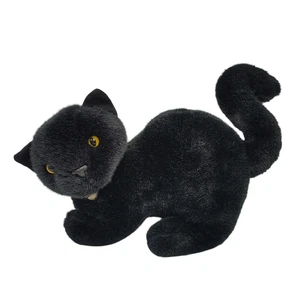 Chrisha Playful Plush Black Cat Metal Bell Arched Back 17" 1988 Halloween Decor - Picture 1 of 8