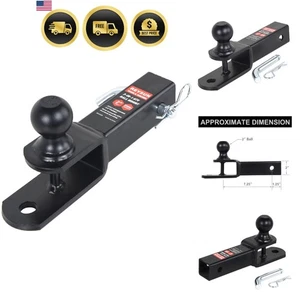 ATV UTV Trailer Hitch Towing Ball Mount 2 Inch Receiver 2000Lbs Capacity - Picture 1 of 7