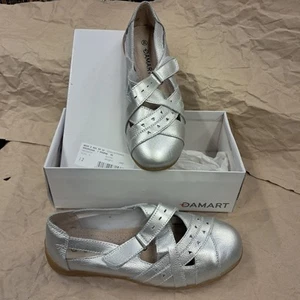 Damart Touch Fasten Moccasin Style Shoes, Size 6EEE, Silver - Picture 1 of 9