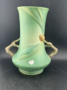 Roseville Keramik ca. Vase 1935 - 40 frühe Tannenzapfenmuster Henkel 842-8 - Bild 1 von 12