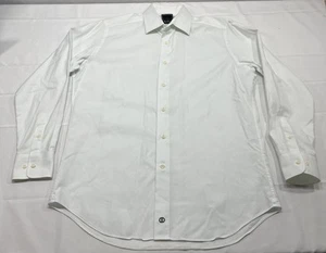 DAVID DONAHUE MENS WHITE 100% COTTON TRIM FIT DRESS SHIRT 16.5 34/35 - READ - Picture 1 of 8