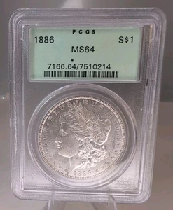 1886 Morgan Silver Dollar PCGS MS64 Uncirculated Green Label  - Picture 1 of 5
