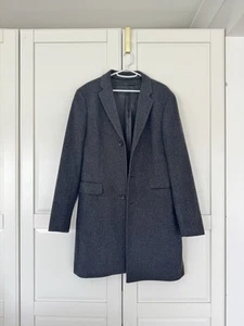 Uniqlo Grey Coat- 90% Wool 10% Cashmere Size Small Unisex - Picture 1 of 6