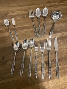 VTG 62 Piece Flatware Set Floral Design By Northland Made In Korea - Picture 1 of 7