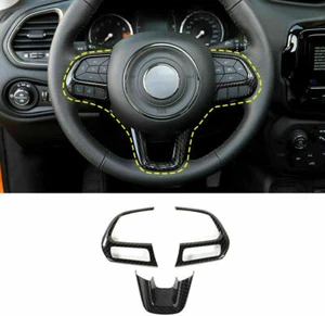 Cubierta de marco de volante de fibra de carbono para Jeep Compass 17+ y Renegade 15+ - Imagen 1 de 8