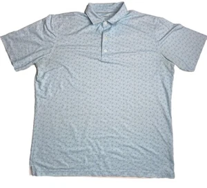 Johnnie-O Polka Dot Printed Golf Shirt Mens Sz L Performance Polo Blue - Picture 1 of 7