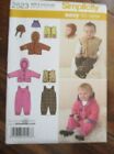 Simplicity 2523 Babies Overalls, Jacket Or Vest & Hats Infant To 18 Months New