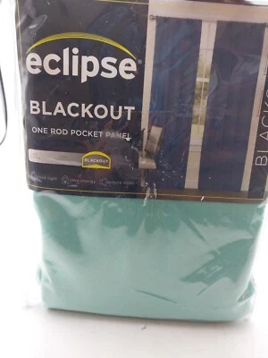 Cortina de panel de bolsillo Eclipse Blackout Rod Darrell verde menta 37 pulgadas x 63 pulgadas Foto 1 de 4