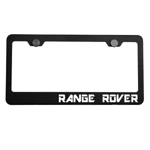 Matte Black License Plate Frame Chrome RANGE ROVER Laser Etched Metal Screw Cap - Picture 1 of 7
