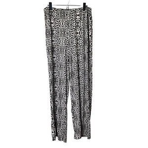 NWT Missguided Women’s 14 Pajama Pants Animal Print Wide Leg Sleep Lounge New - Picture 1 of 14