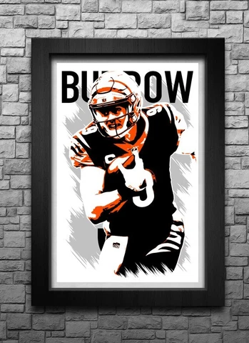 JOE BURROW art print/poster CINCINNATI BENGALS FREE S&H! JERSEY Cover