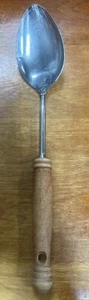 Vintage EKCO Serving Spoon Measurements Marked Inside Pouring Spout Wood Handle - Picture 1 of 6