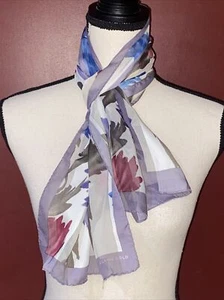 Elaine Gold Floral Abstract Scarf Womens 11x50 Spring - Picture 1 of 5