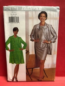 Butterick Pattern 4471 MISSES & PETITE JACKET & DRESS Sz 12-16 Pads 7/8 Sleeves - Picture 1 of 2