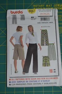 Burda #8087 sewing pattern, womens pants and shorts, size 10-24 - Picture 1 of 2
