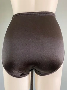 Bragas vintage de segunda piel Vanity Fair Granny negras sedosas brillantes de nailon talla M  - Imagen 1 de 7