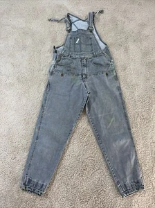 Vintage 80s 90s Guess made In USA Blue Stripe Denim Jean Women Bib Overalls Sz 3 - Picture 1 of 21