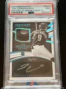 2021 Panini Immaculate Brand Logos 1/1 Jake Cronenworth #MJ-JC Auto RC PSA 9 - Picture 1 of 2