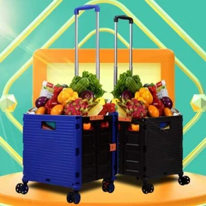 Nuevo carrito de compras plegable transporte carrito de compras carrito con tapa - Imagen 1 de 17