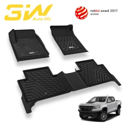 3W Floor Mats for 2015-2022 Chevrolet Colorado/GMC Canyon Crew Cab All Weather - Image 1 of 4