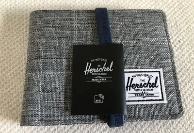 Herschel 'Roy' Bifold Wallet 6 Card Slots in Raven Crosshatch/Grey - Image 1 of 4