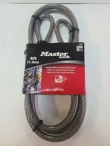 Master Lock 6' x 3/8" Heavy Duty Braided Steel Looped Cable #78D - Bild 1 von 6