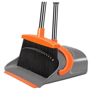 Broom and Dustpan Set for Home, Broom and Dustpan Combo for Office, Gray&orange - Picture 1 of 8